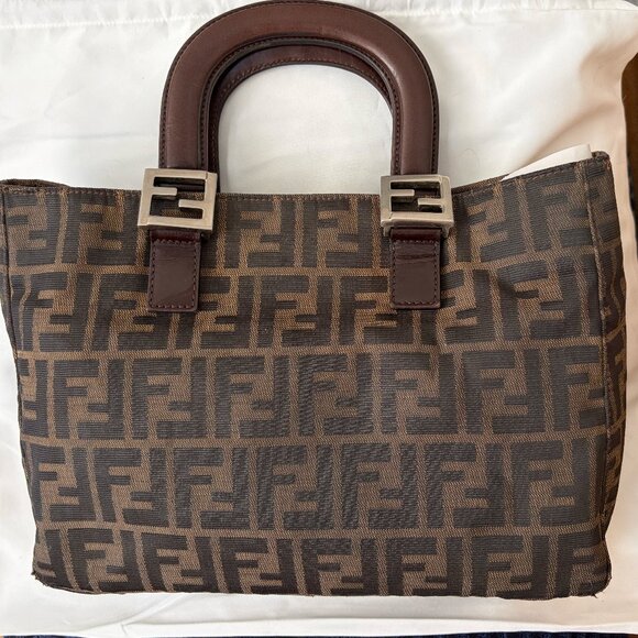 Vintage Fendi Zucca Canvas Twin Tote in Small - Picture 1 of 14